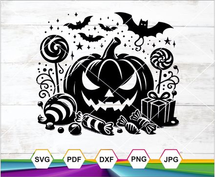 Halloween SVG, Nightmare SVG, Scary svg, Pumpkin Svg, Bats Svg, Candy Svg, Cut file, download