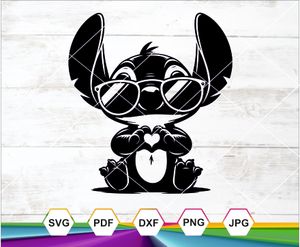 Ohana Stitch Heart Hands SVG PNG DXF JPG PDF | Cute Cartoon Cut File for Cricut &amp; Sublimation