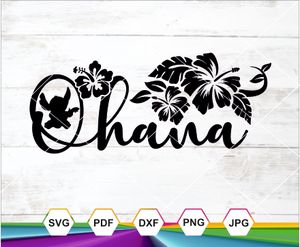 Ohana Stitch SVG PNG DXF JPG PDF | Hawaiian Family Quote Cut File for Cricut &amp; Sublimation