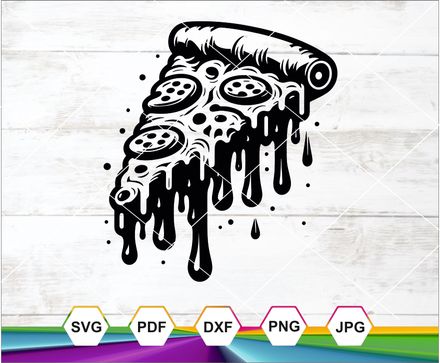 Pizza Svg, Pizza Slice svg, Melting Pizza Svg, Pizza Png, Pizza Cricut cut file, Silhouette Cameo
