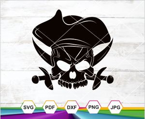 Pirate Skull with Crossed Swords SVG PNG DXF JPG PDF for Cricut, Silhouette &amp; Sublimation