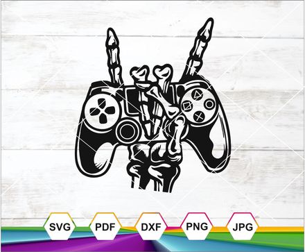 Gamer Svg, Skeleton Gamer Svg, PlayStation Controller Svg, Gaming Svg, Gamer Png, Cricut cut file 
