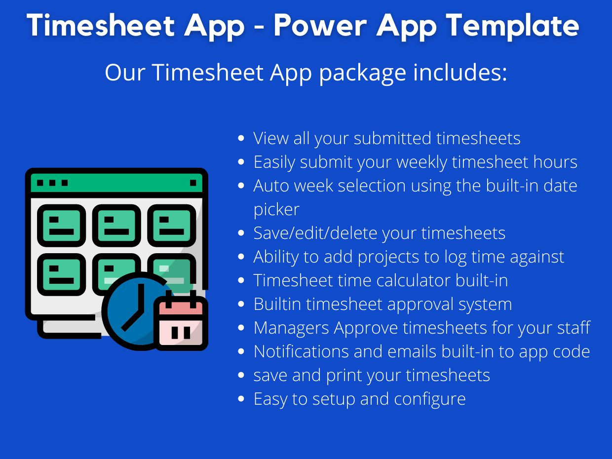 Timesheet App Power App Template Package