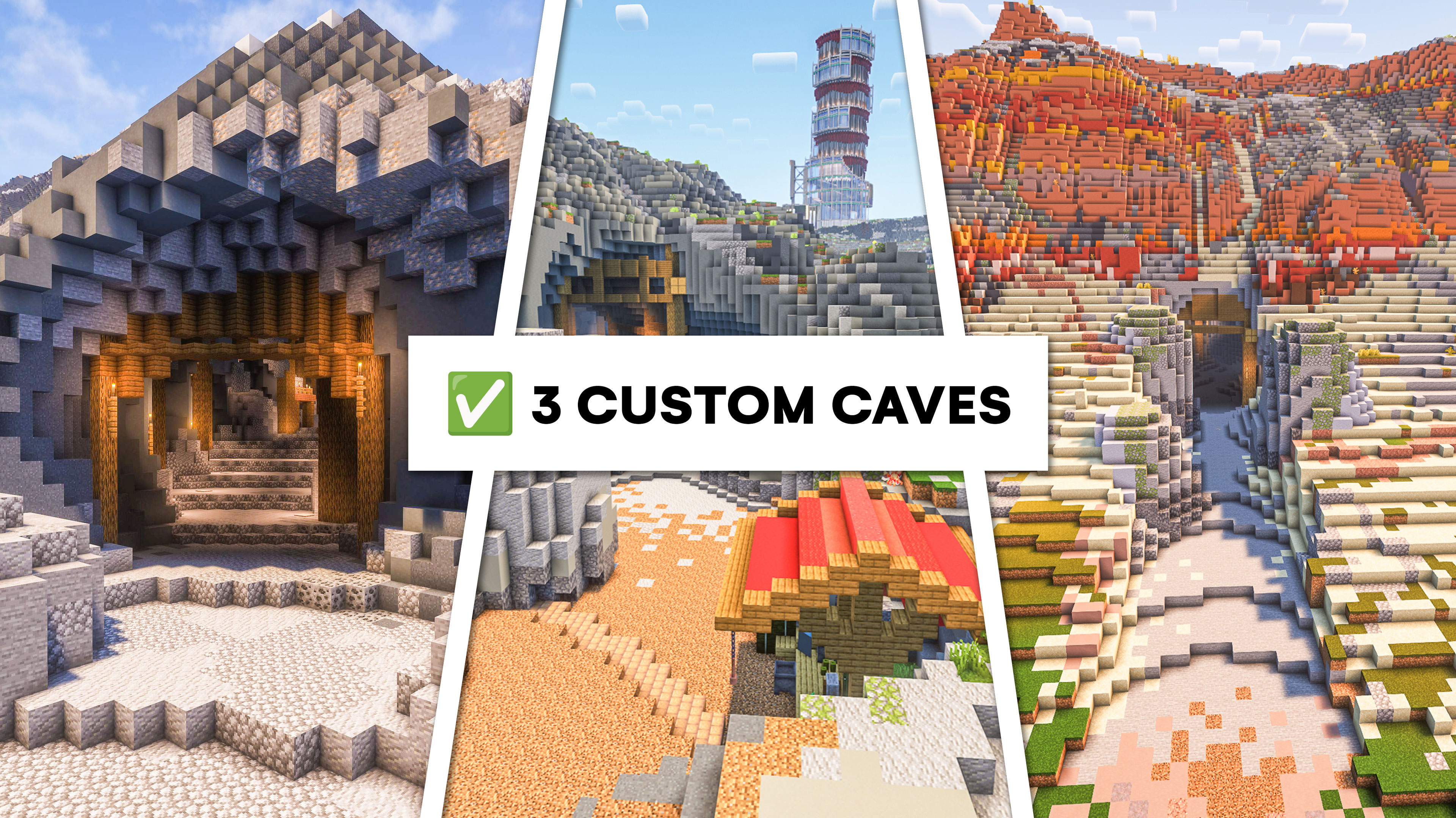 Divinos Pixelmon and Cobblemon Minecraft Map Caves and Ores - Pokemon Map Minecraft