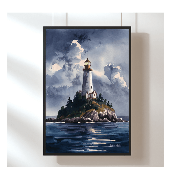 Digitales Leuchtturm-Bild – Maritime Wandkunst mit Küstenstimmung &amp; Meerblick