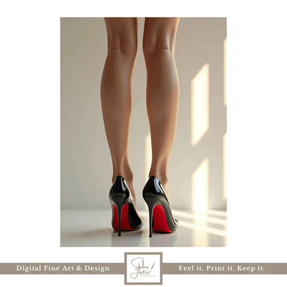 High Heels Poster – Elegantes Digitalbild als Sofort-Download für stilvolle Wanddeko