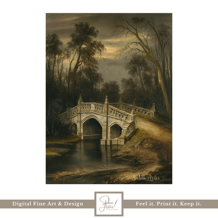 Die alte Brücke – Mystischer Kunstdruck mit viktorianischer Stimmung