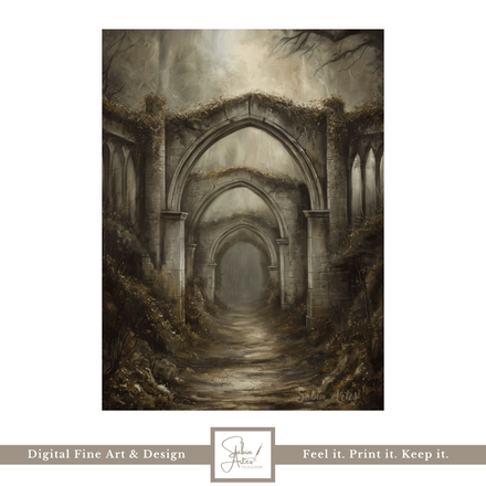 Die vergessene Kathedrale – Digitaler Kunst im Dark-Romantic-Stil