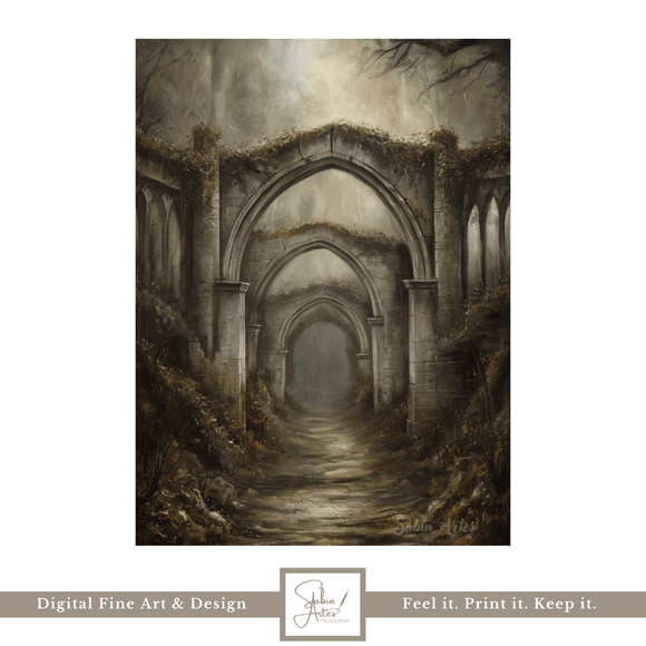 Die vergessene Kathedrale – Digitaler Kunst im Dark-Romantic-Stil