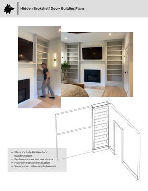 Hidden Bookshelf Door - Building Plans 