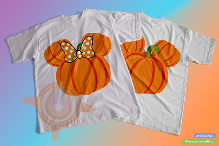 Calabaza de Minnie y Mickey  - Archivo PNG