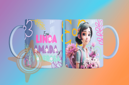 Eres Linda, Amada y Poderosa - Plantilla de Tazas