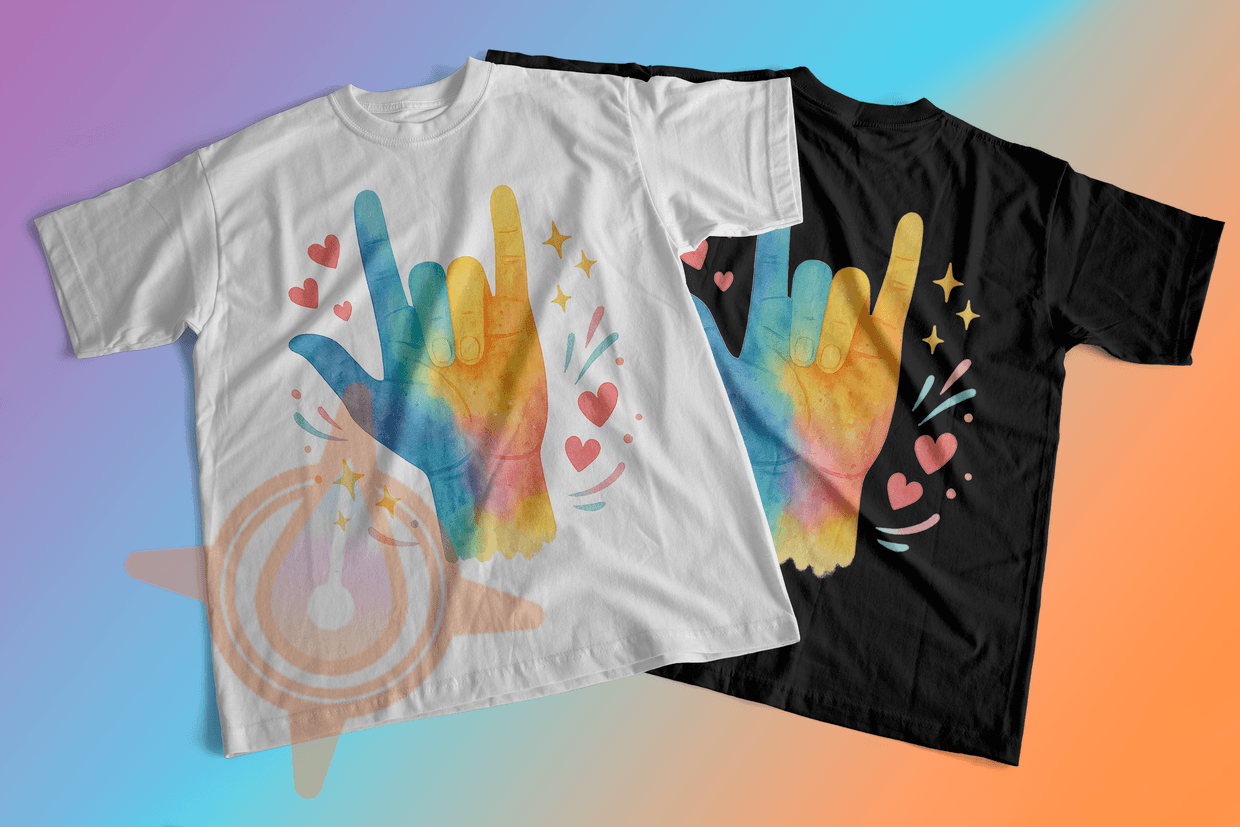 Lenguaje de Señas Colorido - Archivo PNG