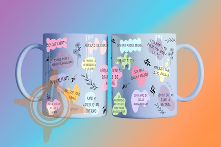 Afirmaciones Diarias Mamá- Plantilla de Taza