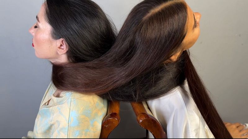 Two Rapunzel and man Buns Hair tying 15 minutes 