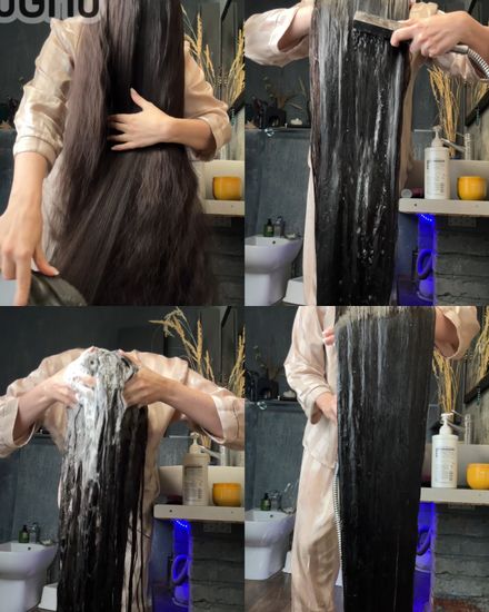 I wash my hair in the shower upside down for 18 minutes
