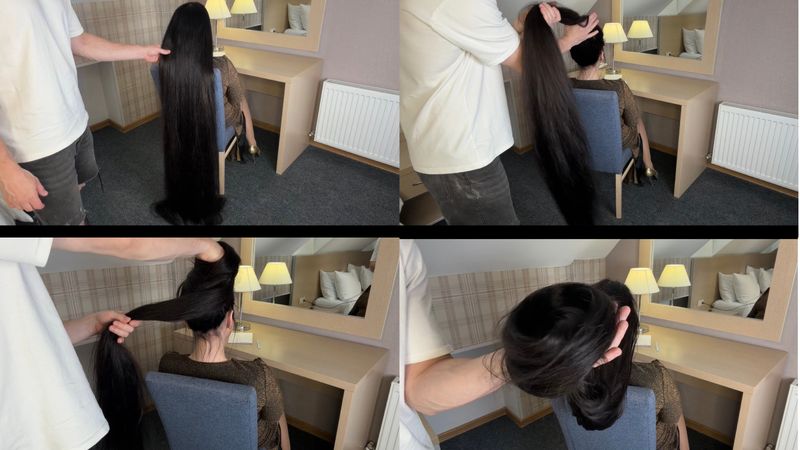 Hair play Buns couple video 15.30 minutes 