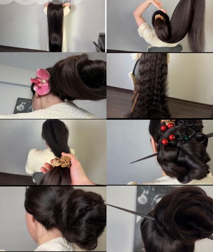 Straight hair to the floor hairstyle VS wavy hair. 15 minutes 