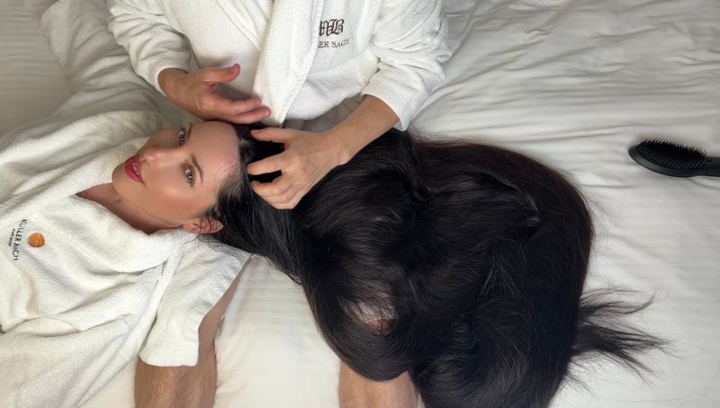 Hair massage 15 min and Windy Wavy hair Vs straight hair 5 min