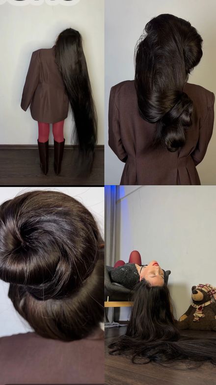 Bun drop Floor Hair play 10 minutes 