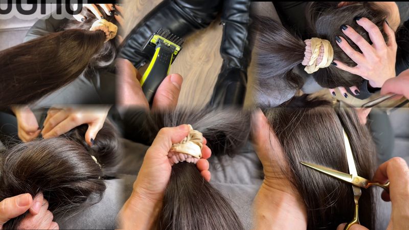 Rapunzel and the Maniac, hard pull hair, scissors and clippers, 15 min