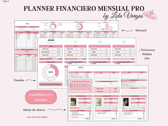 Planner Financiero Mensual PRO by Lola Vargas