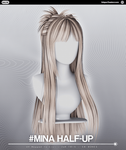 「 Mina Halfup 」3D Hair 
