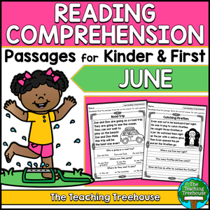 June Reading Comprehension Passages for Kindergarten and First Grade