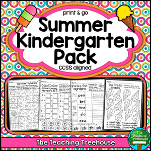Summer Kindergarten Pack, Print &amp; Go