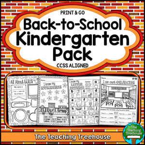 Back to School Kindergarten Pack, Print &amp; Go