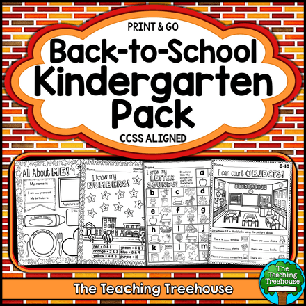 Back to School Kindergarten Pack, Print &amp; Go