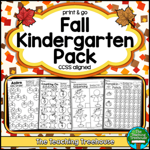 Fall Kindergarten Pack, Print &amp; Go