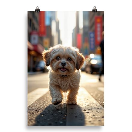 Sunny Stroll: The Happy Pup