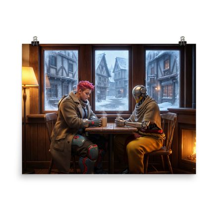 A Quiet Moment: Zarya and Zenyatta in the Snow