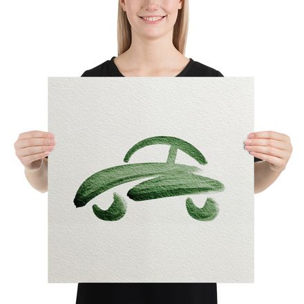 Zen Ride: Simple Green Car Art