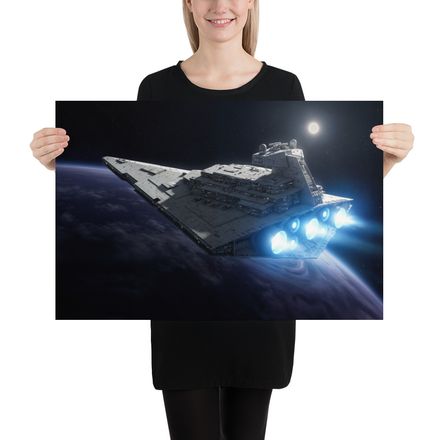Galactic Dominance: Star Destroyer Above a Dark World