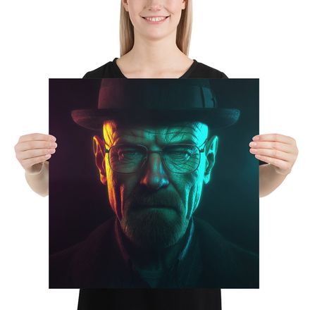 Heisenberg&#x27;s Intense Stare: AI Art Print
