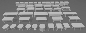 Miniaturas - The Sims - Mesas, Encimeras y Escritorios