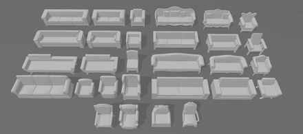 Miniaturas - The Sims - Sofás