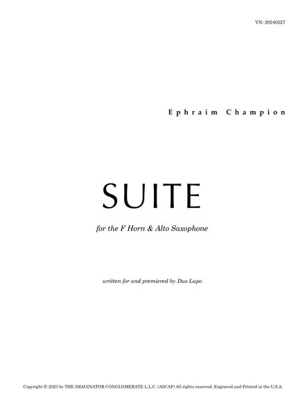 Suite for the F Horn &amp; Alto Saxophone