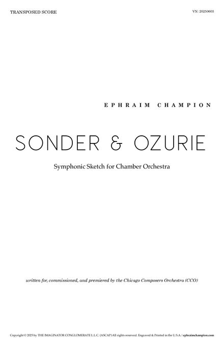 Sonder &amp; Ozurie (Symphonic Sketch for Chamber Orchestra)