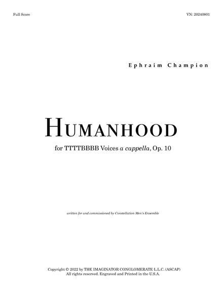 Humanhood (for TTTTBBBB Voices)