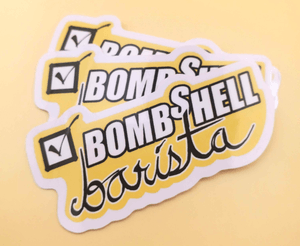 Bombshell Barista Sticker