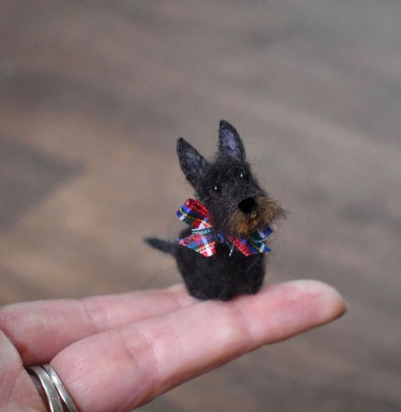 Miniature Scottish Terrier Dog - Needle Felting Pattern PDF Tutorial - DIY - The Wishing Shed