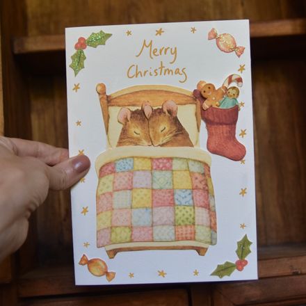 PDF Download - Night before Christmas - DIY Christmas card - sleeping mice