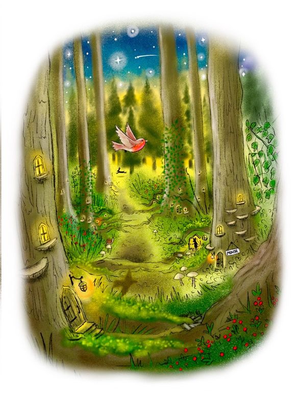 'Night Flight' 8' x 10' Framed Art Print Of An original Drawing From Robin's Gift By Rachel Austin