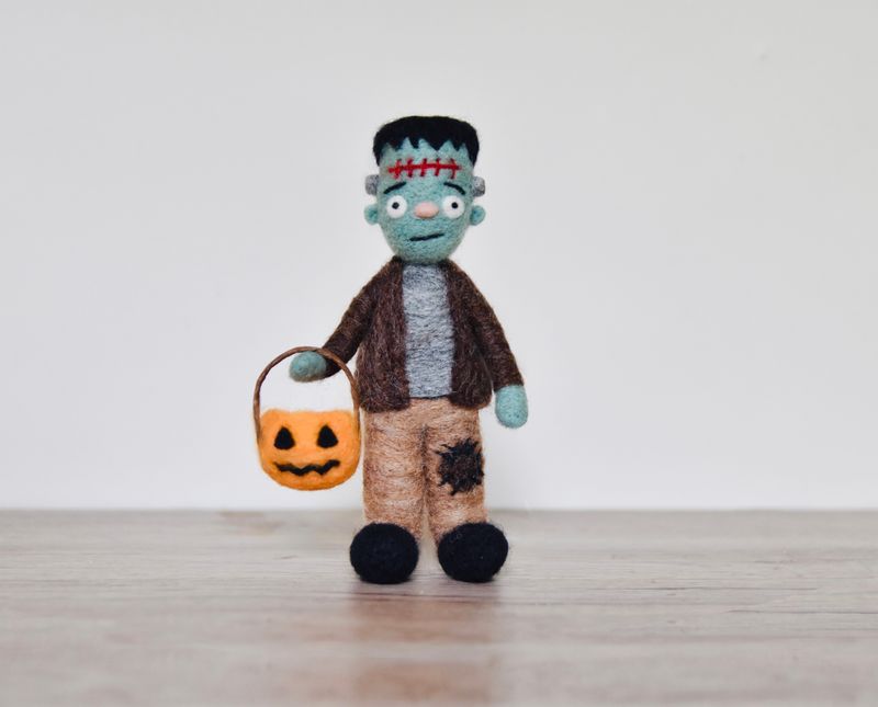 Frankenstein Monster - Halloween Needle Felting Pattern PDF - Tutorial  
