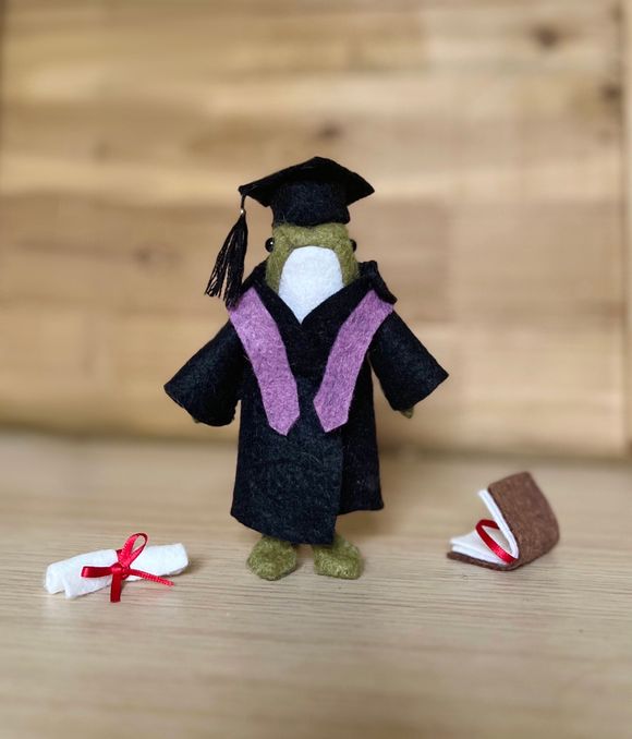 PDF Miniature Graduate / Teacher Outfit Sewing Pattern for Frog and other small animal dolls