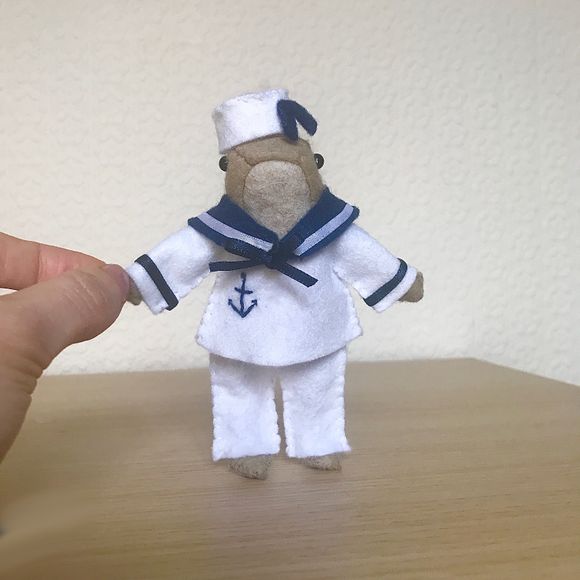 PDF Miniature Sailor  / Outfit / Costume  Sewing Pattern for Frog and other small animal dolls