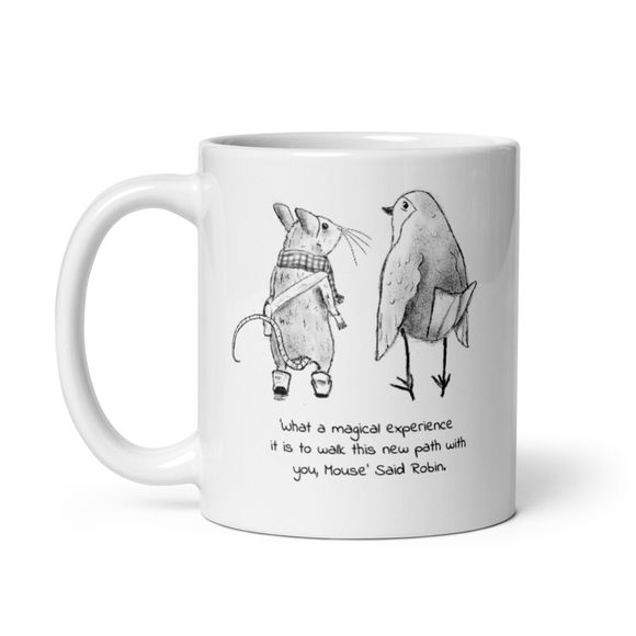 &#x27;A New Path&#x27; Monotone Version - Ceramic Mug - Robin&#x27;s Gift